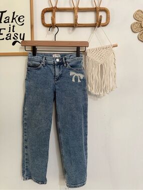 Crewcuts - size 7 - bow embroidered straight leg jean